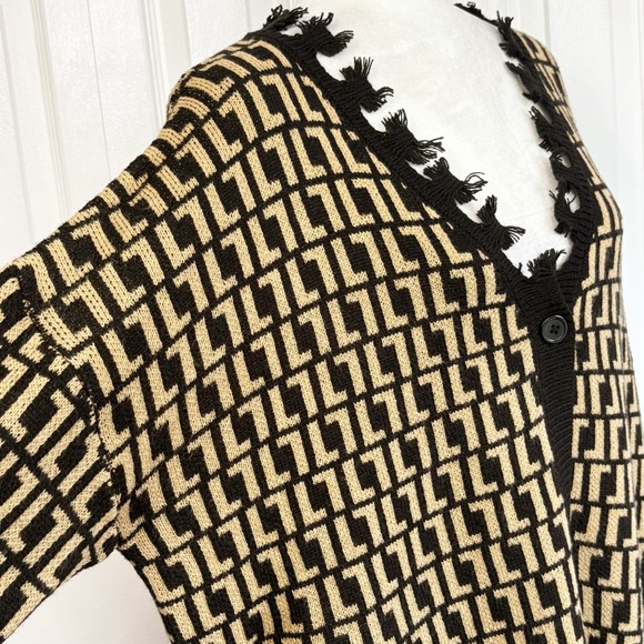 NWT Trendy Threads Tan & Black Distressed Grunge Knit Sweater 3X - Picture 6 of 16